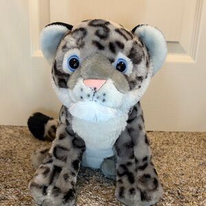 Leopard Stuffed Animal Toy - Gray and White
